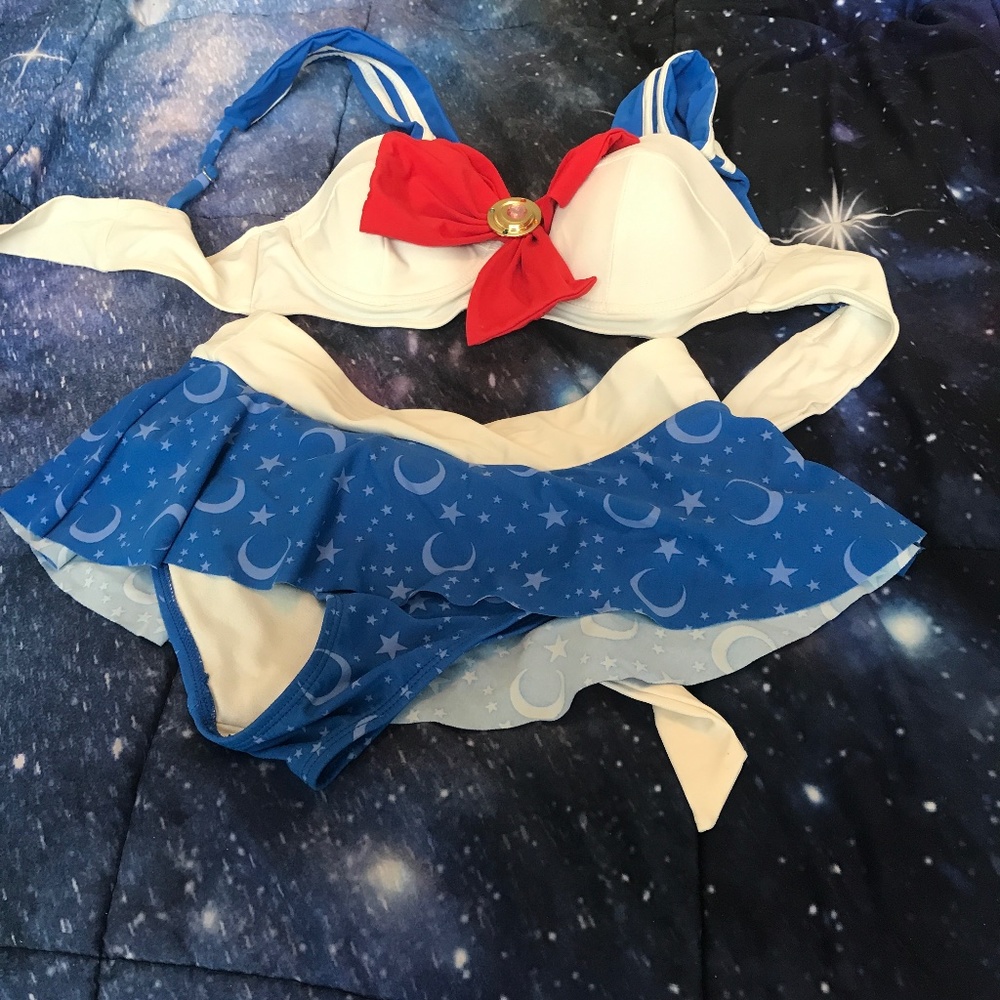 Sailer moon bikini size medium, bottoms size Xs